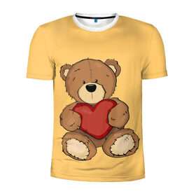 Мужская футболка 3D спортивная с принтом Мишка Тедди в Белгороде, 100% полиэстер с улучшенными характеристиками | приталенный силуэт, круглая горловина, широкие плечи, сужается к линии бедра | игрушка | игрушки | медведь | миша | мишкатедди | мягкаяигрушка | тедди