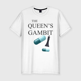 Мужская футболка хлопок Slim с принтом the queens gambit в Белгороде, 92% хлопок, 8% лайкра | приталенный силуэт, круглый вырез ворота, длина до линии бедра, короткий рукав | Тематика изображения на принте: the queens gambit | нетфликс | сериал | ход королевы