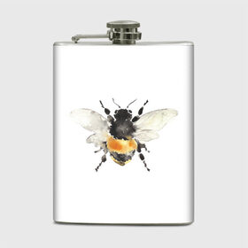 Фляга с принтом Пчела в Белгороде, металлический корпус | емкость 0,22 л, размер 125 х 94 мм. Виниловая наклейка запечатывается полностью | мёд | насекомое | оса | пчела | пчелы