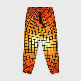 Детские брюки 3D с принтом Сфера в Белгороде, 100% полиэстер | манжеты по низу, эластичный пояс регулируется шнурком, по бокам два кармана без застежек, внутренняя часть кармана из мелкой сетки | квадраты | красный | оранжевый | текстура | шар