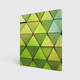 Холст квадратный с принтом Зелёные треугольники в Белгороде, 100% ПВХ |  | геометрия | зелёный | текстура | треугольники | фигуры
