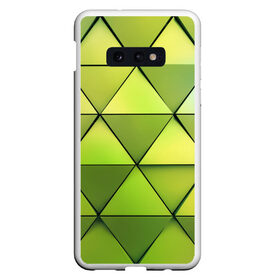 Чехол для Samsung S10E с принтом Зелёные треугольники в Белгороде, Силикон | Область печати: задняя сторона чехла, без боковых панелей | геометрия | зелёный | текстура | треугольники | фигуры