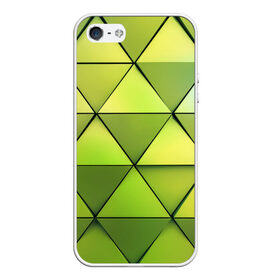 Чехол для iPhone 5/5S матовый с принтом Зелёные треугольники в Белгороде, Силикон | Область печати: задняя сторона чехла, без боковых панелей | геометрия | зелёный | текстура | треугольники | фигуры