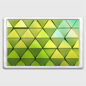 Магнит 45*70 с принтом Зелёные треугольники в Белгороде, Пластик | Размер: 78*52 мм; Размер печати: 70*45 | геометрия | зелёный | текстура | треугольники | фигуры