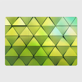 Магнитный плакат 3Х2 с принтом Зелёные треугольники в Белгороде, Полимерный материал с магнитным слоем | 6 деталей размером 9*9 см | геометрия | зелёный | текстура | треугольники | фигуры