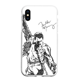 Чехол для iPhone XS Max матовый с принтом Freddie Mercury в Белгороде, Силикон | Область печати: задняя сторона чехла, без боковых панелей | Тематика изображения на принте: freddie mercury | queen | автограф | квин | фредди меркьюри