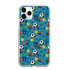 Чехол для iPhone 11 Pro матовый с принтом СПОРТ в Белгороде, Силикон |  | бейсбол | гиря | спорт | футбол | футбольный мяч | штанга