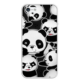 Чехол для iPhone 5/5S матовый с принтом Смешные панды в Белгороде, Силикон | Область печати: задняя сторона чехла, без боковых панелей | животные | медведи | мишки | мультяшки | смешные панды