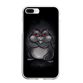 Чехол для iPhone 7Plus/8 Plus матовый с принтом HAMSTER в Белгороде, Силикон | Область печати: задняя сторона чехла, без боковых панелей | злое животное | злой хомяк | красные глаза | мышка | хомяк