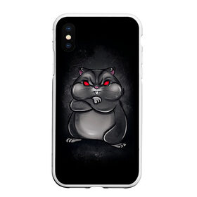 Чехол для iPhone XS Max матовый с принтом HAMSTER в Белгороде, Силикон | Область печати: задняя сторона чехла, без боковых панелей | злое животное | злой хомяк | красные глаза | мышка | хомяк