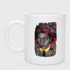 Кружка с принтом Jean Michel Basquiat в Белгороде, керамика | объем — 330 мл, диаметр — 80 мм. Принт наносится на бока кружки, можно сделать два разных изображения | art | eyes | guy | jean michel basquiat | глаза | жан мишель баския | искусство | парень