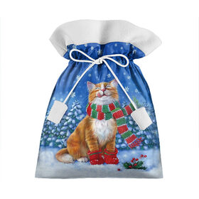 Подарочный 3D мешок с принтом Cat New Year в Белгороде, 100% полиэстер | Размер: 29*39 см | 2021 | santa | белка | гирлянда | год быка | дед мороз | елка | енот | зверь | кот | котейка | котик | кошак | лиса | мальчик | маска | неон | новогодняя | новый год | олень | пингвин | праздник | радуга | ребенку