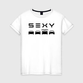Женская футболка хлопок с принтом Tesla sexy в Белгороде, 100% хлопок | прямой крой, круглый вырез горловины, длина до линии бедер, слегка спущенное плечо | tesla | тесла
