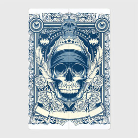 Магнитный плакат 2Х3 с принтом Пиратская картина в Белгороде, Полимерный материал с магнитным слоем | 6 деталей размером 9*9 см | арт | вектор | гот | готический рисунок | готическое | перо | перья | пират | пиратская картина | повязка | рисунок | синий | череп