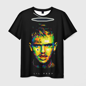 Мужская футболка 3D с принтом LIL PEEP в Белгороде, 100% полиэфир | прямой крой, круглый вырез горловины, длина до линии бедер | lil | lil peep | logobombing | peep. лил | pump | rap | xxx | xxxtenticon | пип | с лил пипом