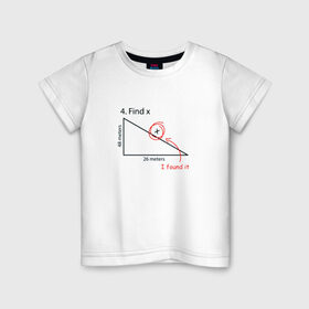 Детская футболка хлопок с принтом find X, найдите X в Белгороде, 100% хлопок | круглый вырез горловины, полуприлегающий силуэт, длина до линии бедер | find x | i found it | найдите x | нашел