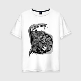 Женская футболка хлопок Oversize с принтом Улитка в Белгороде, 100% хлопок | свободный крой, круглый ворот, спущенный рукав, длина до линии бедер
 | snail | буква 