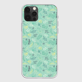 Чехол для iPhone 12 Pro Max с принтом Гербарий в Белгороде, Силикон |  | blue | dried flowers | flowers | fruits | leaves | pattern | seeds | листья | плоды | семена | сухоцветы | узор | цветы