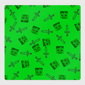 Магнитный плакат 3Х3 с принтом Minecraft в Белгороде, Полимерный материал с магнитным слоем | 9 деталей размером 9*9 см | creeper | minecraft | блок | игра | крипер | майнкрафт | победитель | приключения
