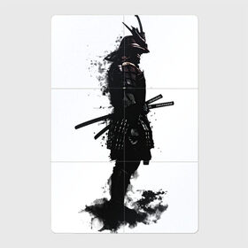 Магнитный плакат 2Х3 с принтом Теневой самурай в Белгороде, Полимерный материал с магнитным слоем | 6 деталей размером 9*9 см | Тематика изображения на принте: арт | воин | древний воин | дым | дымка | катана | катаны | рисунок | самурай | тень | япония