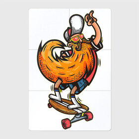 Магнитный плакат 2Х3 с принтом Хипстер по жизни в Белгороде, Полимерный материал с магнитным слоем | 6 деталей размером 9*9 см | арт | борода | всегда молодой | кепка | молодёжь | рисунок | рыжий | скейт | скейтборд | старость | хипстер