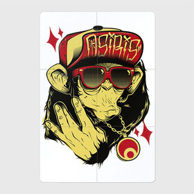 Магнитный плакат 2Х3 с принтом Крутая обезьяна в Белгороде, Полимерный материал с магнитным слоем | 6 деталей размером 9*9 см | арт | блеск | золотой кулон | кепка | крутая | круто | кулон | обезьяна | очки | рисунок