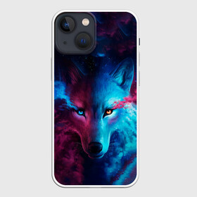 Чехол для iPhone 13 mini с принтом ЗВЕЗДНЫЙ ВОЛК в Белгороде,  |  | animals | hunter | sky | stars | wolf | волк | вселенная | голова | звезды | звери | космос | красиво | магия | мощь | небо | сила | хищник