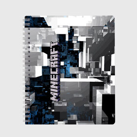Тетрадь с принтом Minecraft в Белгороде, 100% бумага | 48 листов, плотность листов — 60 г/м2, плотность картонной обложки — 250 г/м2. Листы скреплены сбоку удобной пружинной спиралью. Уголки страниц и обложки скругленные. Цвет линий — светло-серый
 | Тематика изображения на принте: building | city | cube | game | megapolis | minecraft | pattern | город | здание | игра | куб | майнкрафт | мегаполис | узор