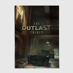 Постер с принтом The Outlast Trials в Белгороде, 100% бумага
 | бумага, плотность 150 мг. Матовая, но за счет высокого коэффициента гладкости имеет небольшой блеск и дает на свету блики, но в отличии от глянцевой бумаги не покрыта лаком | Тематика изображения на принте: game | games | horror | outlast | the outlast trials | аутласт | аутласт триалс | игра | игры | ужасы | хоррор