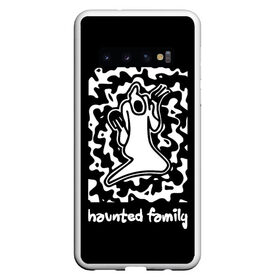 Чехол для Samsung Galaxy S10 с принтом Haunted Family / Kizaru в Белгороде, Силикон | Область печати: задняя сторона чехла, без боковых панелей | Тематика изображения на принте: born to trap | ghost | haunted family | кизару | хорошая работа олег