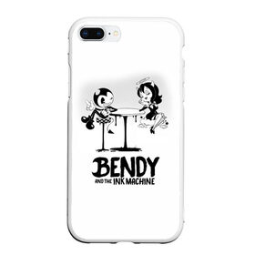 Чехол для iPhone 7Plus/8 Plus матовый с принтом Bendy And The Ink Machine в Белгороде, Силикон | Область печати: задняя сторона чехла, без боковых панелей | bendy | bendy and the ink machine | бенди | бени | бенни | бэнди | детская | детям | игра | капли | компьютерная игра | краска | машина | подтеки | ужастик | чернила | чернильная