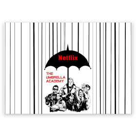 Поздравительная открытка с принтом The Umbrella Academy Season 3 в Белгороде, 100% бумага | плотность бумаги 280 г/м2, матовая, на обратной стороне линовка и место для марки
 | netflix | rain | superheroes | the umbrella academy | tv series | umbrella | академия амбрелла | дождь | зонтик | нетфликс | сериал | супергерои