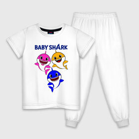 Детская пижама хлопок с принтом Baby Shark в Белгороде, 100% хлопок |  брюки и футболка прямого кроя, без карманов, на брюках мягкая резинка на поясе и по низу штанин
 | baby | baby shark | shark | акула | анимация | бэби | бэби шарк | дети | мультфильм | песня | ребенок | шарк