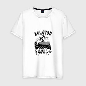 Мужская футболка хлопок с принтом Haunted Family в Белгороде, 100% хлопок | прямой крой, круглый вырез горловины, длина до линии бедер, слегка спущенное плечо. | haunted family | kizaru | исполнитель | кизару | музыка | репер | рэп | хип хоп