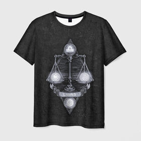 Мужская футболка 3D с принтом ВЕСЫ в Белгороде, 100% полиэфир | прямой крой, круглый вырез горловины, длина до линии бедер | libra | астрология | весы | знак зодиака | надппись