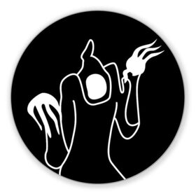Коврик для мышки круглый с принтом Haunted Family в Белгороде, резина и полиэстер | круглая форма, изображение наносится на всю лицевую часть | haunted family | kizaru | rap | кизару | рэп | хип хоп