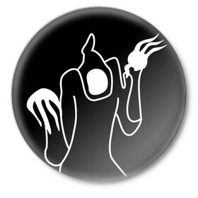 Значок с принтом Haunted Family в Белгороде,  металл | круглая форма, металлическая застежка в виде булавки | haunted family | kizaru | rap | кизару | рэп | хип хоп