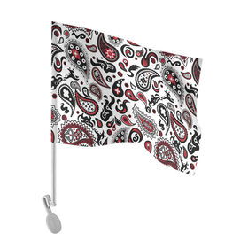 Флаг для автомобиля с принтом Молекулярный рисунок в Белгороде, 100% полиэстер | Размер: 30*21 см | арт | белый | биология | красный | молекула | рисунок | чёрный