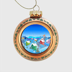 Стеклянный ёлочный шар с принтом Новогодний дворик в Белгороде, Стекло | Диаметр: 80 мм | Тематика изображения на принте: 