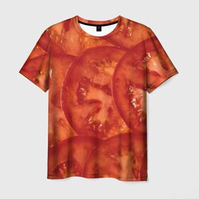Мужская футболка 3D с принтом Помидорки в Белгороде, 100% полиэфир | прямой крой, круглый вырез горловины, длина до линии бедер | арт | еда | лето | овощ | овощи | помидор | помидорки | помидоры | рисунок | томат | томаты