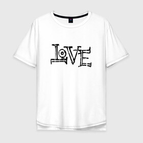 Мужская футболка хлопок Oversize с принтом Love в Белгороде, 100% хлопок | свободный крой, круглый ворот, “спинка” длиннее передней части | love | граффити | иностранные | любовь | надпись | прикольные | слово | текст