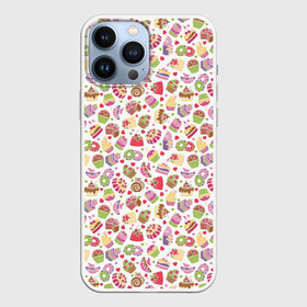 Чехол для iPhone 13 Pro Max с принтом Сладкий рай в Белгороде,  |  | berries | cake | cherry | cream | croissant | cupcake | donut | heart | jelly | pancake | raspberry | roll | rose | strawberry | вишня | желе | кекс | клубника | крем | круассан | малина | панкейк | пирожное | пончик | розочка | рулет | сердце | торт | яг