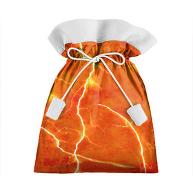 Подарочный 3D мешок с принтом Молния в Белгороде, 100% полиэстер | Размер: 29*39 см | гроза | гром | молния | оранжевый | разряд молнии | свет