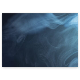 Поздравительная открытка с принтом Дымчатый в Белгороде, 100% бумага | плотность бумаги 280 г/м2, матовая, на обратной стороне линовка и место для марки
 | Тематика изображения на принте: smoke | vape | дым | синий дым | туман