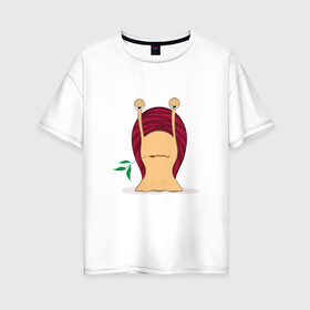 Женская футболка хлопок Oversize с принтом Улитка в Белгороде, 100% хлопок | свободный крой, круглый ворот, спущенный рукав, длина до линии бедер
 | 