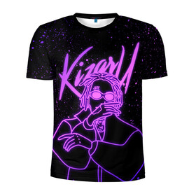 Мужская футболка 3D спортивная с принтом KIZARU в Белгороде, 100% полиэстер с улучшенными характеристиками | приталенный силуэт, круглая горловина, широкие плечи, сужается к линии бедра | haunted family | kizaru | kizaru   haunted family | rap | кизару | рэп | хип хоп