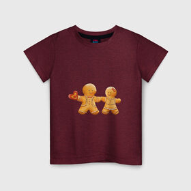 Детская футболка хлопок с принтом Пряничные человечки в Белгороде, 100% хлопок | круглый вырез горловины, полуприлегающий силуэт, длина до линии бедер | Тематика изображения на принте: 