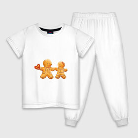 Детская пижама хлопок с принтом Пряничные человечки в Белгороде, 100% хлопок |  брюки и футболка прямого кроя, без карманов, на брюках мягкая резинка на поясе и по низу штанин
 | 