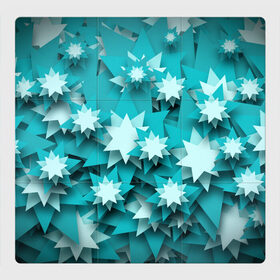 Магнитный плакат 3Х3 с принтом Звездочки в Белгороде, Полимерный материал с магнитным слоем | 9 деталей размером 9*9 см | голубая звезда | звезда | звездный | звездочки | паттерн звезды | шестиконечная звезда