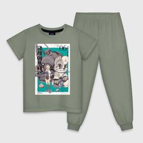 Детская пижама хлопок с принтом Глейпнир в Белгороде, 100% хлопок |  брюки и футболка прямого кроя, без карманов, на брюках мягкая резинка на поясе и по низу штанин
 | gleipnir | аниме | глейпнир | манага